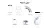 A diagram showing the parts included with an air purifier. Produktbild-Vorschau