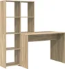 A wooden desk with an attached bookshelf, shown against a white background. Anteprima dell’immagine prodotto
