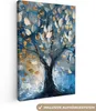 MuchoWow® - Leinwandbilder - Baum - Blau - Gold - Abstrakt, Produktbild-Vorschau 1