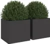 vidaXL květináč 2 ks černý 32x30x29 cm ocelový Náhled obrázku produktu 4