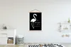 MuchoWow® Textilposter Flamingo - Schwarz - Weiß 120x180 cm Produktbild-Vorschau 2