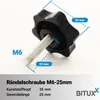 Bituxx 10x Rändelschraube Feststellschraube M6 x 25 mm Produktbild-Vorschau 1