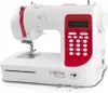 A white and red CARINA De Luxe computer sewing machine is shown against a white background. Produktbild-Vorschau