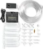 A collection of items for a water pump system, including the pump itself, tubing, connectors, and a USB cable, laid out on a white background. Voir les images du produit