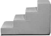 A three-step pet stair made of light gray fabric, shown from the side against a white background. Náhled obrázku produktu