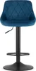 A blue velvet bar stool with a black metal base is shown against a white background. Anteprima dell’immagine prodotto