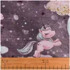 Größenvergleich: Einhornmotiv Baumwollstoff mit Lineal zur Ansicht der Mustergröße. Produktbild-Vorschau