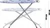 An ironing board shown in two different height positions, with measurements indicated. Produktbild-Vorschau