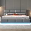 Polsterbett mit LED und hydraulischem Stauraum 160x200 cm Produktbild-Vorschau 2