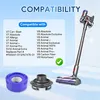 A Dyson vacuum cleaner and its compatible accessories are shown with a list of compatible models. Produktbild-Vorschau