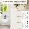 Commode Blanche Moderne à 4 Tiroirs, Pieds Et Poignées Voir les images du produit 6