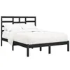 vidaXL Lit en bois massif noir 140x190 cm Voir les images du produit 3