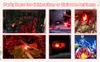 A collage of six images showcasing various party and Halloween decorations, including a Jurassic Park entrance, a cauldron with smoke, a pile of bones, a brick fireplace with glowing logs, a wood-burning stove with flames, and a Jack Skellington figure wit Produktbild-Vorschau