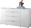Sideboard Anrichte 180 cm weiß Glasfront - SANTORIN - Die Produktbild-Vorschau 1