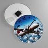 Wanduhr - Rund - Glasuhr - Passagier Flugzeug Motoren Produktbild-Vorschau 2