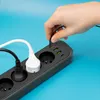 Przedłużacz 4 gniazda 3m LISTWA ZASILAJĄCA czarny + 4x USB Podgląd zdjęcia produktu 2
