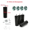 4er Set Möbelfüße Kunststoff Schwarz M8 x 25 mm, Höhe 130 Produktbild-Vorschau 3