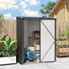 Zahradní domek Outsunny s pultovou střechou, 1,34 m², černý Náhled obrázku produktu 9