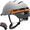 A gray Livall BH51M Neo Smart Bluetooth Urban Helmet with integrated LED lights and a remote control. Náhled obrázku produktu