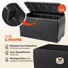 Deuba® Coffre de rangement extérieur 270L Noir – Coffre Voir les images du produit 3