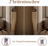 Two identical side pockets attached to a bed frame, with icons indicating phone and remote control storage. Produktbild-Vorschau