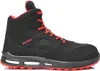 A black and red work boot is shown against a white background. Produktbild-Vorschau