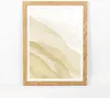 A framed abstract watercolor painting with wavy lines in shades of beige and brown, displayed against a white background. Anteprima dell’immagine prodotto