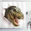 ABAKUHAUS Tenda da doccia con dinosauri, pericoloso Anteprima dell’immagine prodotto 1