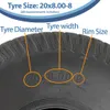 20x8.00-8 Rasenmäherreifen für Grasflächen, 4-lagig, Multi Produktbild-Vorschau 5