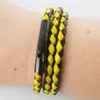 Lederkette Lederband 6 mm Herren Halskette Schwarz / Gelb Produktbild-Vorschau 3