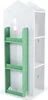 A white and green rotating bookshelf for children, shaped like a house. Náhled obrázku produktu
