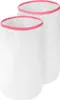 Two white cylindrical containers with pink trim are shown against a white background. Anteprima dell’immagine prodotto