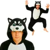 Pigiama Onesie Kigurumi Costume Travestimento Husky Nero Anteprima dell’immagine prodotto 1