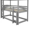 A close-up view of a gray bunk bed frame with wooden slats. Anteprima dell’immagine prodotto