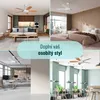 Collage of different interior settings featuring ceiling fans. Náhled obrázku produktu
