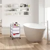 Kúpeľňový vozík Relaxdays, 3 zásuvky, kov a plast, pojazdný Náhľad obrázku produktu 2