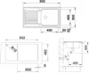 Technical drawings and dimensions of a sink. Náhľad obrázku produktu