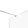 A close-up view of a shower wall stabilizer bar made of stainless steel, connecting two glass panels. Produktbild-Vorschau