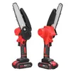 Two red and black electric chainsaws are displayed against a white background. Náhľad obrázku produktu