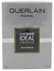 Stylishe Parfumverpackung Guerlain L’Homme Idéal L’Intense mit silbernem Glanz und markantem Label in Schwarz-Gelb. Podgląd zdjęcia produktu
