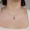 Gold Anhänger Kreuz mit Goldkette massiv 585 - 14 Karat Produktbild-Vorschau 2