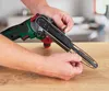 A person's hands are shown adjusting a belt sander on a wooden surface. Produktbild-Vorschau