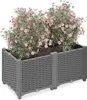 Relaxdays Pflanzkübel, Rattan-Optik, HBT: 38x80x40 cm, Produktbild-Vorschau 1