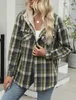 ASKSA Femme Veste d'hiver à carreaux Oversize Manches Voir les images du produit 2