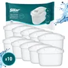 A product shot of multiple water filter cartridges and their packaging. Podgląd zdjęcia produktu