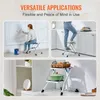 Collage of images showing a foldable steel step stool in different household applications. Podgląd zdjęcia produktu