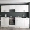 A modern, high-gloss white kitchen unit with appliances. Produktbild-Vorschau
