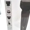 A close-up view of a grooming device and its attachments, with text describing the different parts. Produktbild-Vorschau