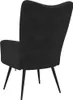 A black velvet armchair shown from the back. Voir les images du produit