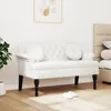 vidaXL Ławka Chesterfield z poduszkami biała 120,5 x 65 x Podgląd zdjęcia produktu 3